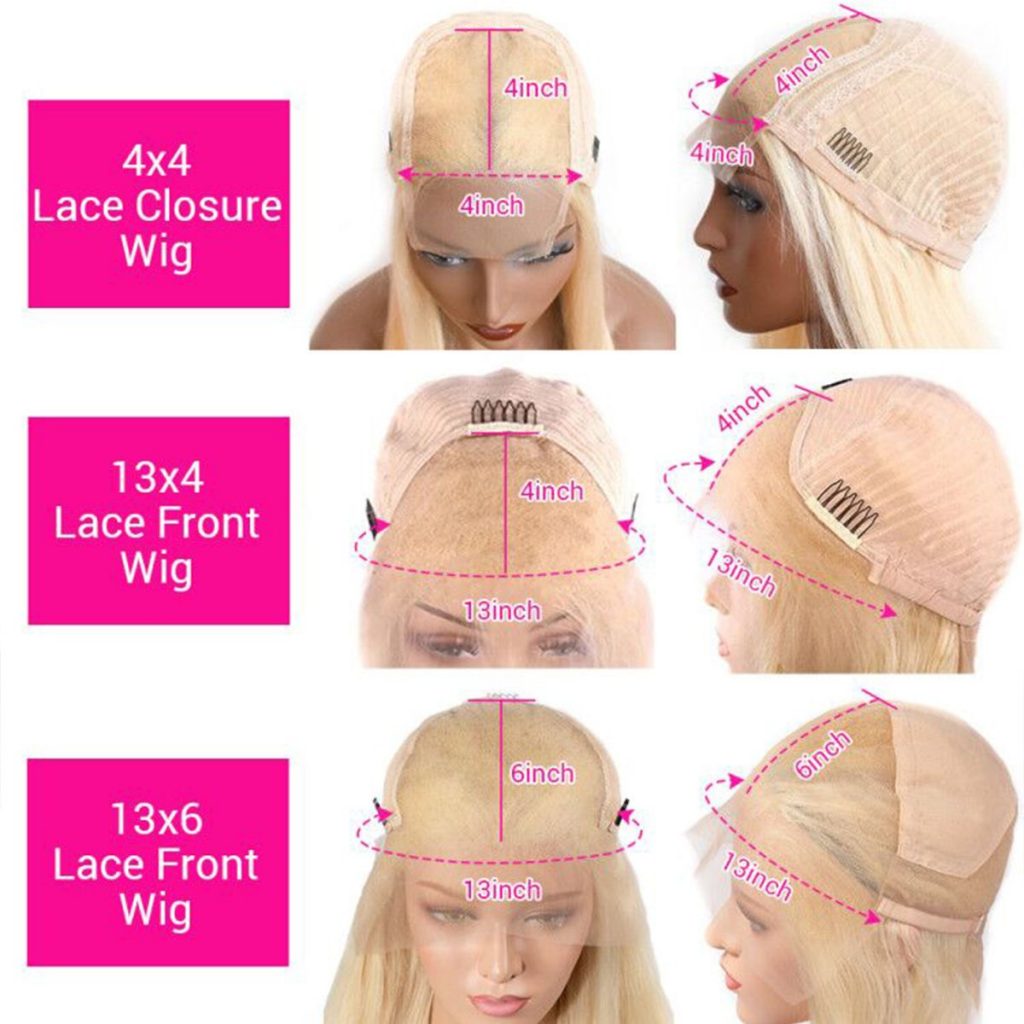 613 Blonde Straight Human Hair Lace Front Short Bob Wigs