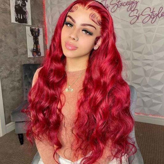 Red Body Wave Undetectable 6×5 13×4 HD Lace Front Wig Human Hair Wigs