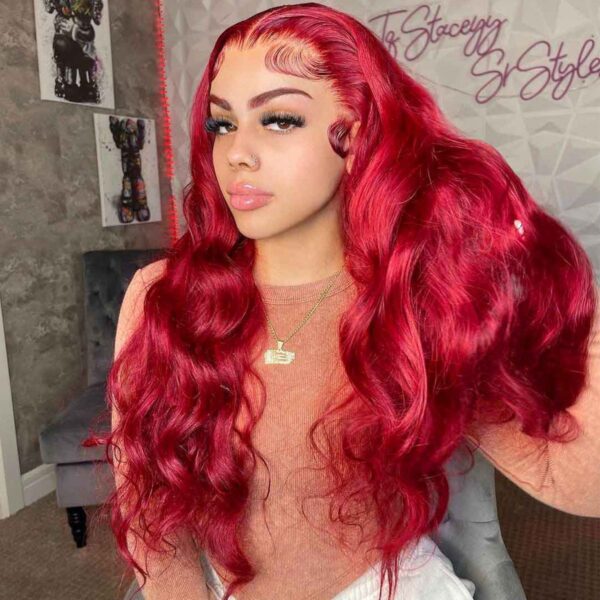 Red Body Wave Undetectable 6×5 13×4 HD Lace Front Wig Human Hair Wigs