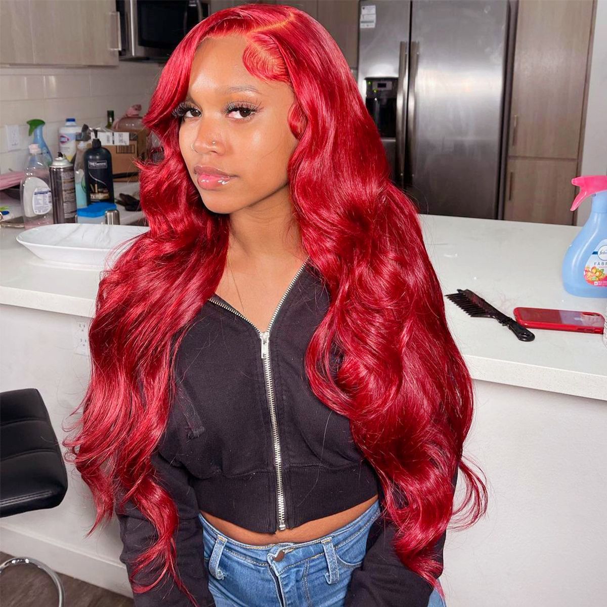 Red Body Wave Undetectable 6×5 13×4 HD Lace Front Wig Human Hair Wigs