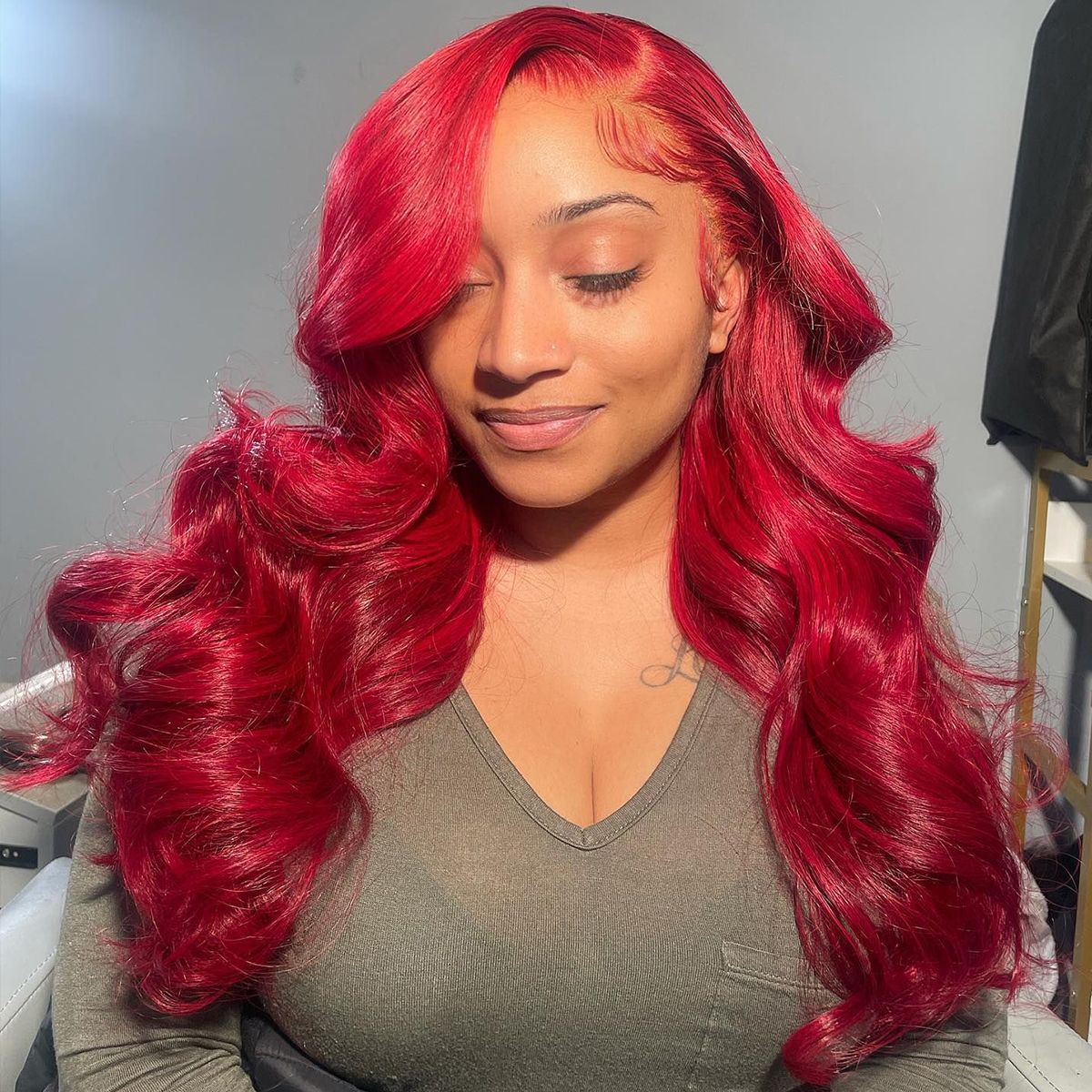 Red Body Wave Undetectable 6×5 13×4 HD Lace Front Wig Human Hair Wigs