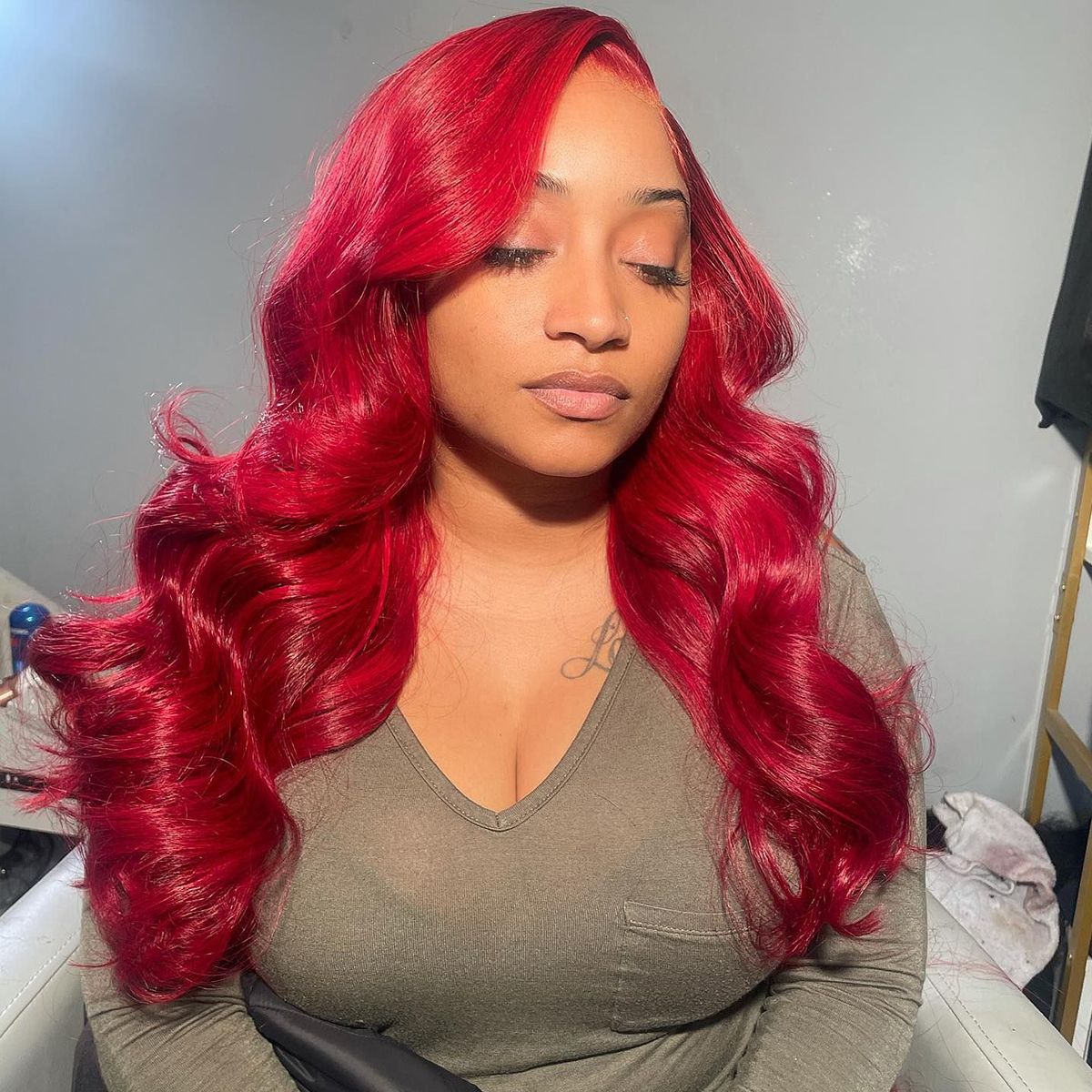 Red Body Wave Undetectable 6×5 13×4 HD Lace Front Wig Human Hair Wigs