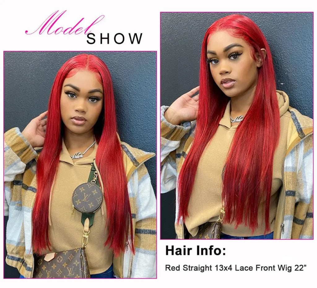 Red Body Wave Undetectable 6×5 13×4 HD Lace Front Wig Human Hair Wigs