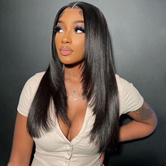 Straight Hair With Layers Shoulder Length Wig HD Lace Front Wig