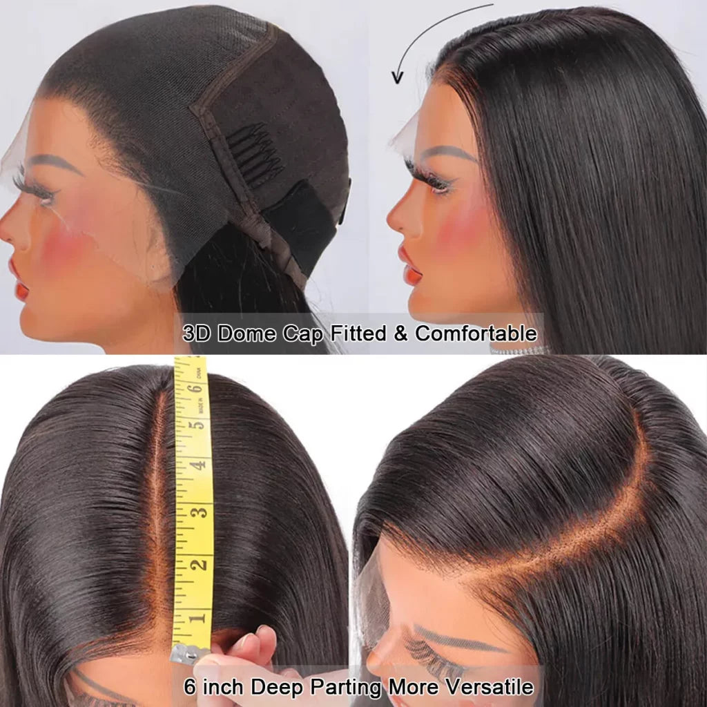 Deep Wave 13×6 HD Lace Wig Pre-Bleached Knots Glueless Human Hair Wigs Undetectable Lace