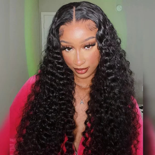 Deep Wave 13×6 HD Lace Wig Pre-Bleached Knots Glueless Human Hair Wigs Undetectable Lace